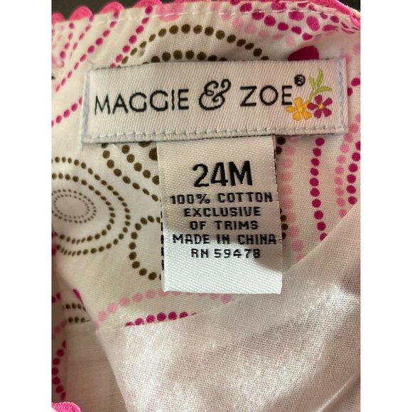 Maggie & Zoe Geometric Pattern Sleeveless Ruffled Dress Size 24 Months - Picture 4 of 6